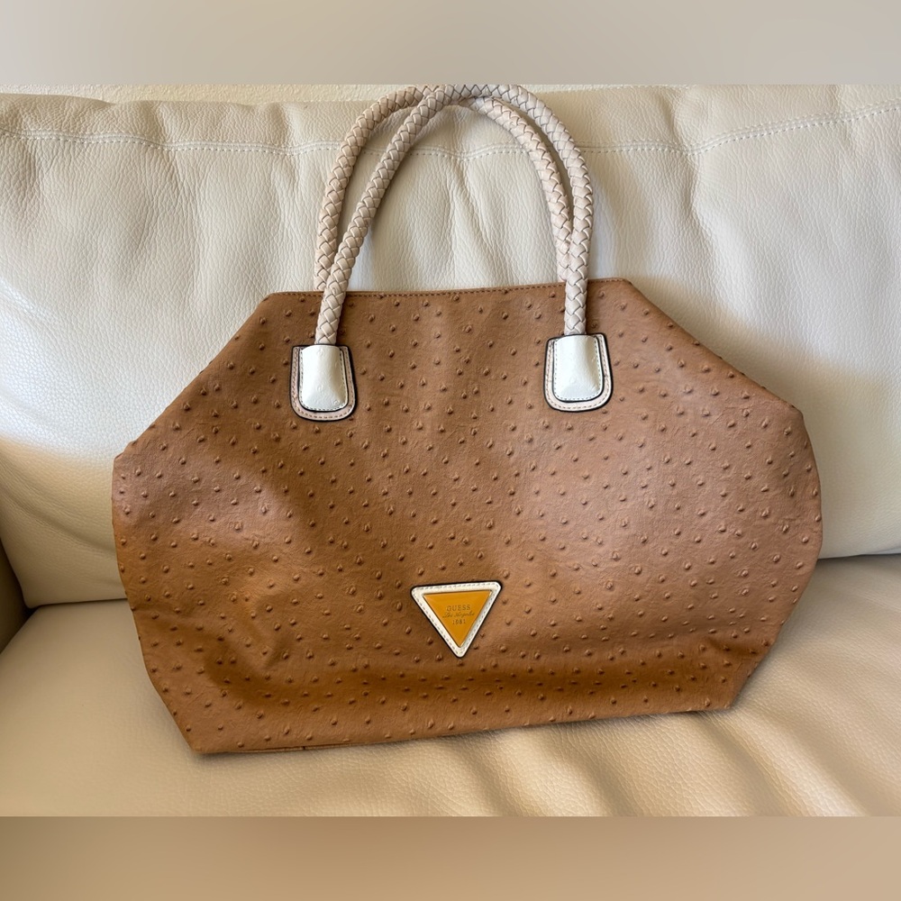 Liz Claiborne Tan Textured Tote Bag
